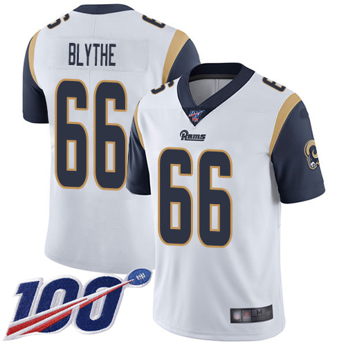Los Angeles Rams Limited White Men Austin Blythe Road Jersey NFL Football #66 100th Season Vapor Untouchable->los angeles rams->NFL Jersey